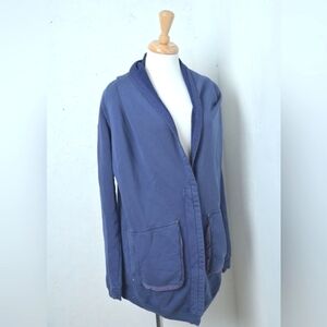 Wilfred | Dusty blue oversized sweater with half zip & stud details